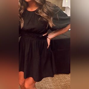 Moon River Black Mini Cut-out Dress